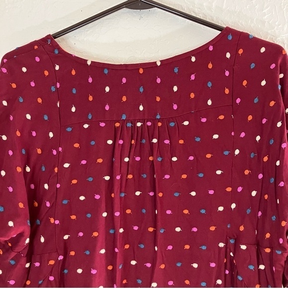 Anthropologie Maeve Dottie Embroidered Polka Dot Blouse - Picture 7 of 9